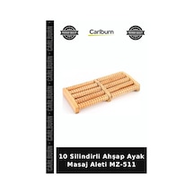 10 Silindirli Ahşap Ayak Masaj Aleti Mz-511 Ofis Aksesuarı Salon Ürünü Ev Kullanımı