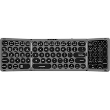 Lenyes Wk110 Num Touch Pad Özellikli Katlanabilir Bluetooth Bağlantılı Kablosuz Klavye Siyah
