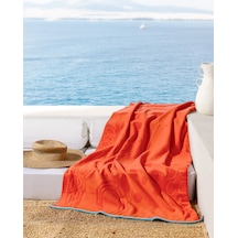 Madame Coco Hicampe %100 Pamuk Plaj Havlusu - Turuncu - 70x150 Cm 8684427224410 Turuncu