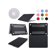 Apple Uyumlu MacBook Air 13.3'' A1466 A1369 Kılıf Mat Doku Hardcase Kapak Siyah