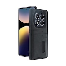 Xiaomi Redmi Note 14 Pro 5g Uyumlu Kılıf Sara Kartvizitli Deri Kılıf - Siyah