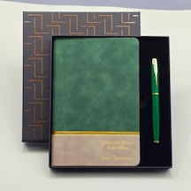 Mey İthalat Yeşil Şeritli Defter Ve Yeşil Metal Kalem Set Belirtilmemiş