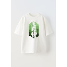 Thewert Unisex The Last Of Us Tasarım Baskılı Pamuk Beyaz Oversize T-shirt