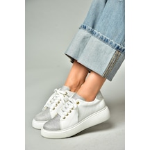 Fox Shoes S820042209 Beyaz/gümüş Simli Kadın Spor Ayakkabı Sneakers Beyaz - Gümüş