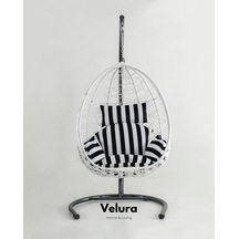 Deco Bahçe Salıncağı - Beyaz Rattan Zebra Minder Beyaz Deco Bahçe Salıncağı - Beyaz Rattan Zebra Minder Beyaz