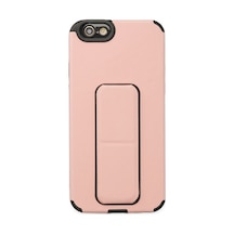 Apple Uyumlu - iPhone 6 Kılıf Mega Standlı Silikon - Pudra