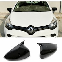 Renault Clio 4 2012-2019 Batman Yarasa Ayna Kapağı Parlak Siyah Sportif Yan Ayna Kaplaması