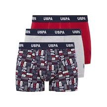 U.S. Polo Assn. U.s Polo Assn. 80509 Erkek Pamuklu 3'lü Boxer-bordo&grimelanj&baskılı Bordo