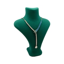 Yerli Üretim Londra Model Süet Kumaş Yeşil Renk 22/18 Cm Kolye Sergileme Mankeni Çok Renkli