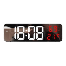 Nem Ölçer Dereceli Led Duvar Ve Masa Alarm Saati Kırmızı 120x60
