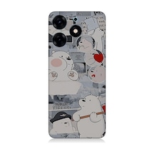 Tecno Spark 10 Pro Uyumlu Yaramaz Kutup Ayısı Desenli Silikon Kılıf