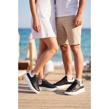 Liaquenn - Rahat Ve Hafif Yüksek Tabanlı Yürüyüş Günlük Spor Giy Çık Unisex Siyah-beyaz Sneaker ... Siyah Beyaz