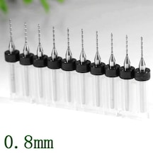 Tungsten Karbür Uçlu Freze Pcb Mikro/mini Matkap Uç 0,8mm X 10 Lu Set