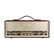 Midi Boy Retro Radyo Bluetooth Destekli Taşınabilir Radyo - Fm/am/sw Frekans, Usb/tf Kart Girişli, 2x8w Hoparlör, Şarjlı Ve Kablolu Kullanım 35cm X 14cm Px-630bt Px-630bt - Kahverengi