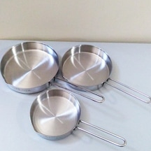 Paslanmaz Çelik Sos Tavası 3lü Sığ Tava Seti 12-14-16cm Filinta S