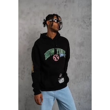 Yake Store Erkek Baskılı Kapüşonlu Sweatshirt - Siyah - Siyah Yake Store Erkek Baskılı Kapüşonlu Sweatshirt - Siyah - Siyah