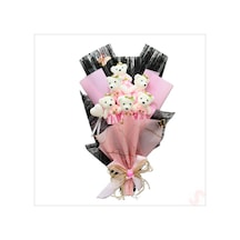 6 Ayıcıklı Buket, 55cm X 35cm - Pembe