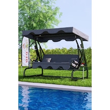 Yektahome Yekta Germiyan 3 Kişilik Bahçe Salıncağı Balkon Salıncak 200 Cm Gri