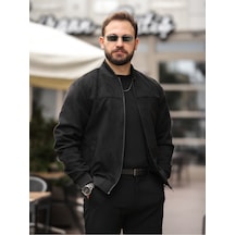 Yeni Sezon Kolej Bomber Süet Ceket Siyah Süet Yeni Sezon Kolej Bomber Süet Ceket Siyah Süet