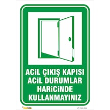 Acil Çıkış Kapılarını Acil Durumlar Içindir - Isg Levhası Levha 15x21 Cm Dekota 3 Mm