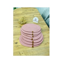 Jüt Hasır Amerikan Servis Oval Supla 6 Lı Pembe Pembe