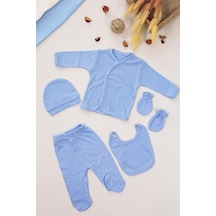 Sitilin Kız Bebek Mavi 5 Li Hastane Çıkışı Seti Stl6651 Beyaz