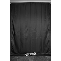 Saten Fonluk Pilesiz Siyah Renk Tek Kanat Fon Perde En 200 Cm Boy 260 Cm