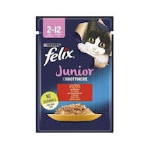 Junior Sığır Etli Yavru Yaş Kedi Maması, 85 Gr