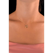 14 Ayar Altın Taşlı I Harfli Kolye 001