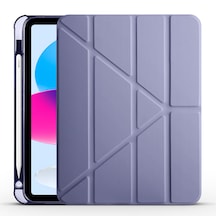 Apple Uyumlu iPad 11.nesil 2025 A16 Kılıf Tri Folding Silikon Kalem Bölmeli Katlanabilir Standlı Pu Deri Yumuşak Kapak Kapaklı Kılıf