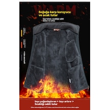 Erkek Kışlık Polar Astarlı Outdoor Günlük Polar Yelek, Erkek Spor Kolsuz Polar Yelek Ceket Gri