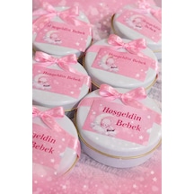 Bebek Doğum , Baby Shower, Doğum Günü Kişiye Özel Davet 10'lu Kokulu Mum Açık Pembe