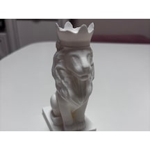 Modern Soyut Aslan Biblosu Hediyelik Doğal Malzemeli Masa Üstü Dekor Ürünü 12 Cm