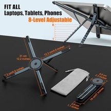 Taşınabilir Dizüstü Bilgisayar Standı Seyahat, 3'ü 1 Arada Masa Tableti Montaj Bilgisayar Tutucu Manyetik Telefon Tutucu Tripod, 10-15,6 İnç Dizüstü Bilgisayarlar Ve 4-13 İnç Tabletler/telefonlar İçin