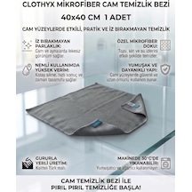 Mikrofiber Cam Temizlik Bezi 40 40 Cm 1 Adet - Gri