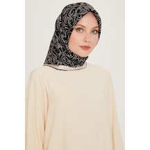 Armine İpek Eşarp 2025 Kış - 9246-06 Siyah Twill Siyah