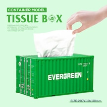 Yeşil Tb -nakliye Konteyneri Modeli Emc Doku Kutusu Masaüstü Kağıt Tutucu Depolama Peçete Kutusu Organizatör Süslemeleri Özel Saklama Kabı