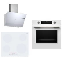 Bosch HUA717BV0T - PKE612FA2E - DWK67PJ20T Elektrikli Ocaklı Beyaz 3 Lü Ankastre Set 673