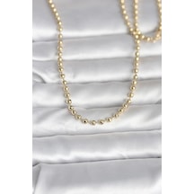 Cm 14k Gold Renk Top Zincirli Model 60 Cm Kadın Kolye - Altın
