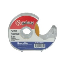 Galaxy Şeffaf Yapışkan Bant Makinası 12 Mm X 33 M Şeffaf Selobant, Masaüstü Bant, Kırtasiye Ve Ofis Kullanımı, P-3310