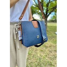 Just Polo Kadın Orta Boy El Ve Omuz Çantası Mh4059mh Yeni Lacivert Taba