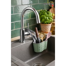 Mainshop 1 Adet Asılı Sepet Lavabo Düzenleyici - Musluğa Takılan Sünger Askılığı Ve Saklama Kutusu M-1889 Çok Renkli