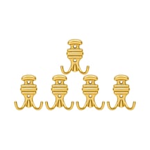 Kemerli Askı, Metal Vestiyer Askısı, Altin, Duvar Ve Dolap Askılığı 5'li Set Vidalı Altın
