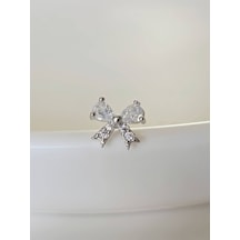 Fiyonk Kurdela Model Kıkırdak Piercing Tragus Helix Silver Gümüş Renk Küpe Silver