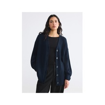 LC Waikiki Alıta Cıty Farkıyla Lcw Modest Lacivert Triko Düz Kadın Hırka Lacivert - 931514502 Lacivert