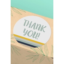 Çizgili Thank You Kargo Paketleme Sticker 3x3cm St2132 Çok Renkli