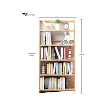 5 Katlı Bambu Raf Kitaplık 60x23x128 Cm Çok Amaçlı Düzenleyici Dekoratif Organizer