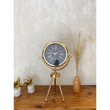 Gold Metal Mini Tripod Zarif Masa Saati 45 26 Cm Renkli