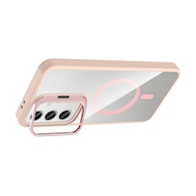 Joko Samsung Galaxy S24 Fe Remim Lensli Magsafe Standlı Kapak - Pembe 0.2M-Çok Renkli