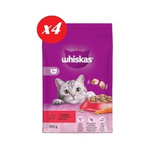 Whiskas Biftekli Havuçlu Kuru Kedi Maması 300 Gr Set 4'lü